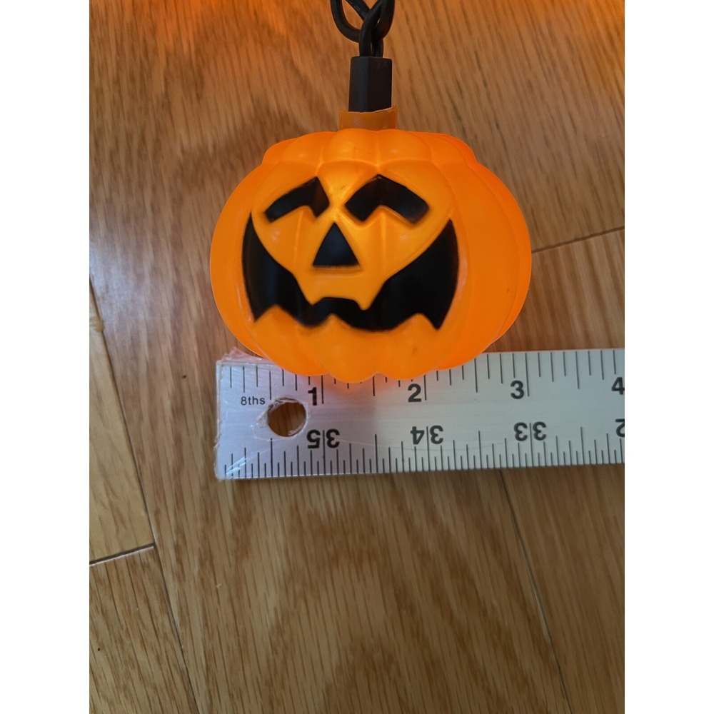 Halloween String Lights 20 Blow Mold Plastic Pumpkin Jack O Lanterns - Picture 4 of 4